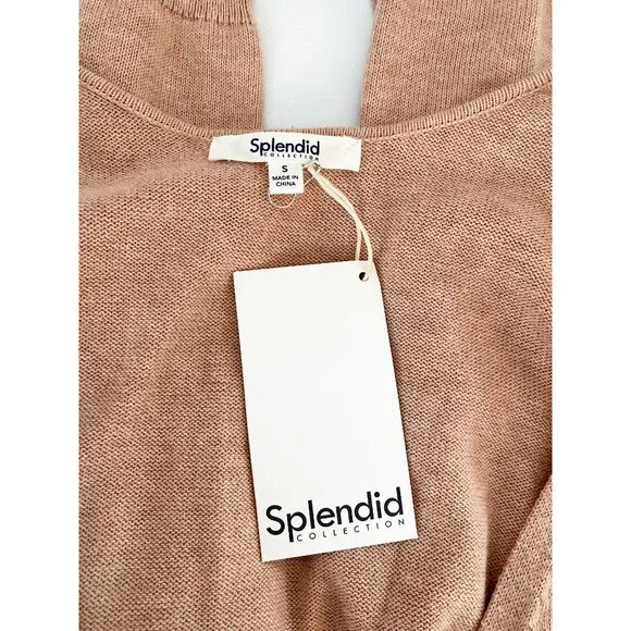 🩰 NWT Splendid Dana Wrap Sweater - Fitted Elegant Cotton Silk Blend 🩰 - Picture 12 of 13